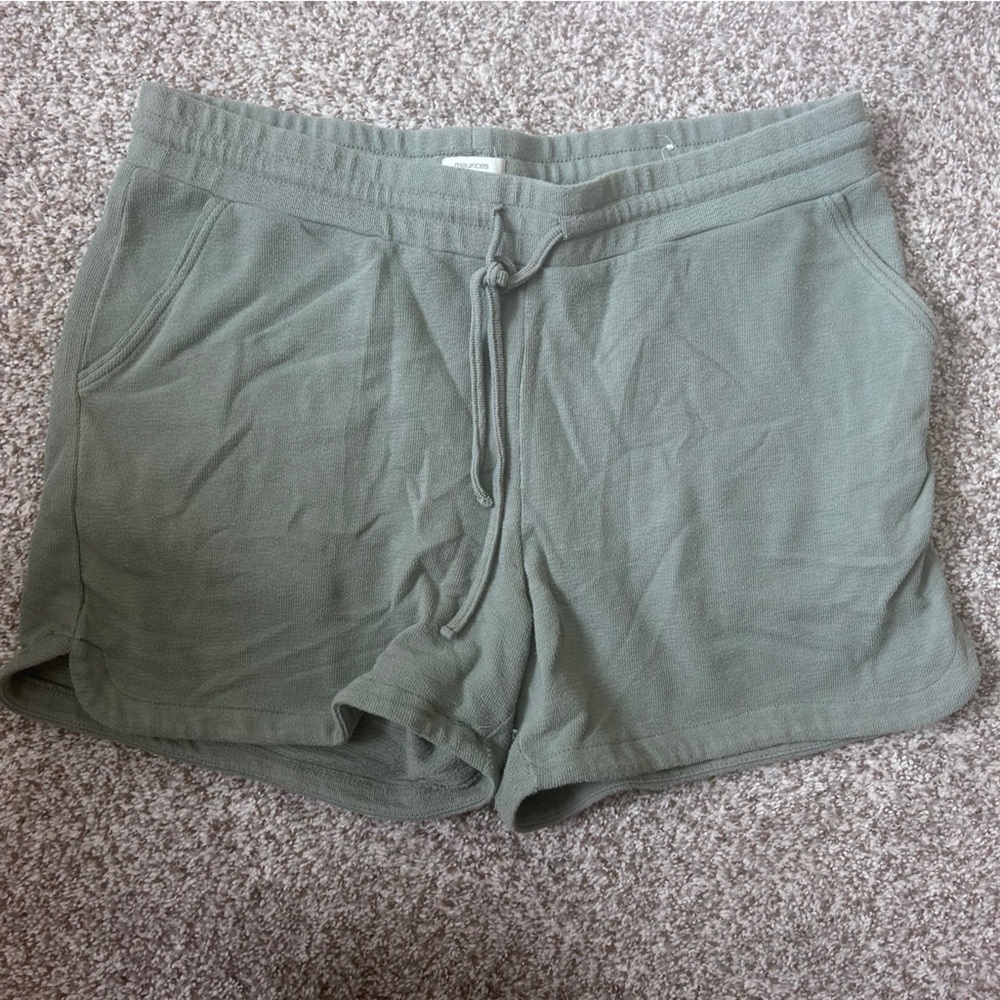 Maurices Green Athletic Shorts Lightweight Drawstring Casual Comfy 1X